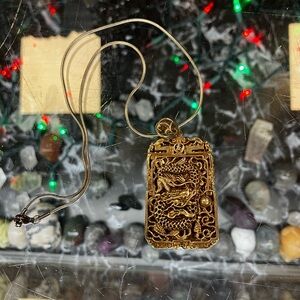 Gold Dragon Pendant Necklace